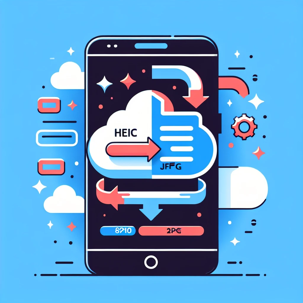 "Step-by-step guide on converting HEIC to JPG on iPhone using HEIC2JPG.cc, showcasing the app interface with conversion options and easy accessibility."